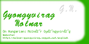 gyongyvirag molnar business card